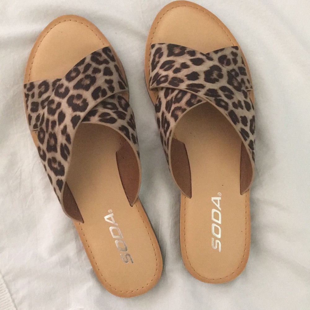 Leopard print sandals